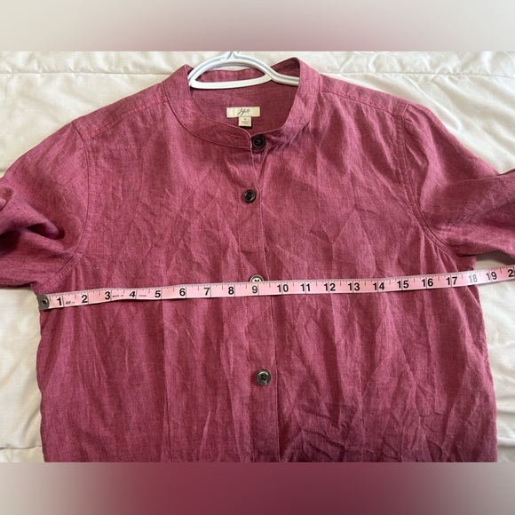 J. Jill Linen Pink Mandarin Collar Tunic - Picture 8 of 9